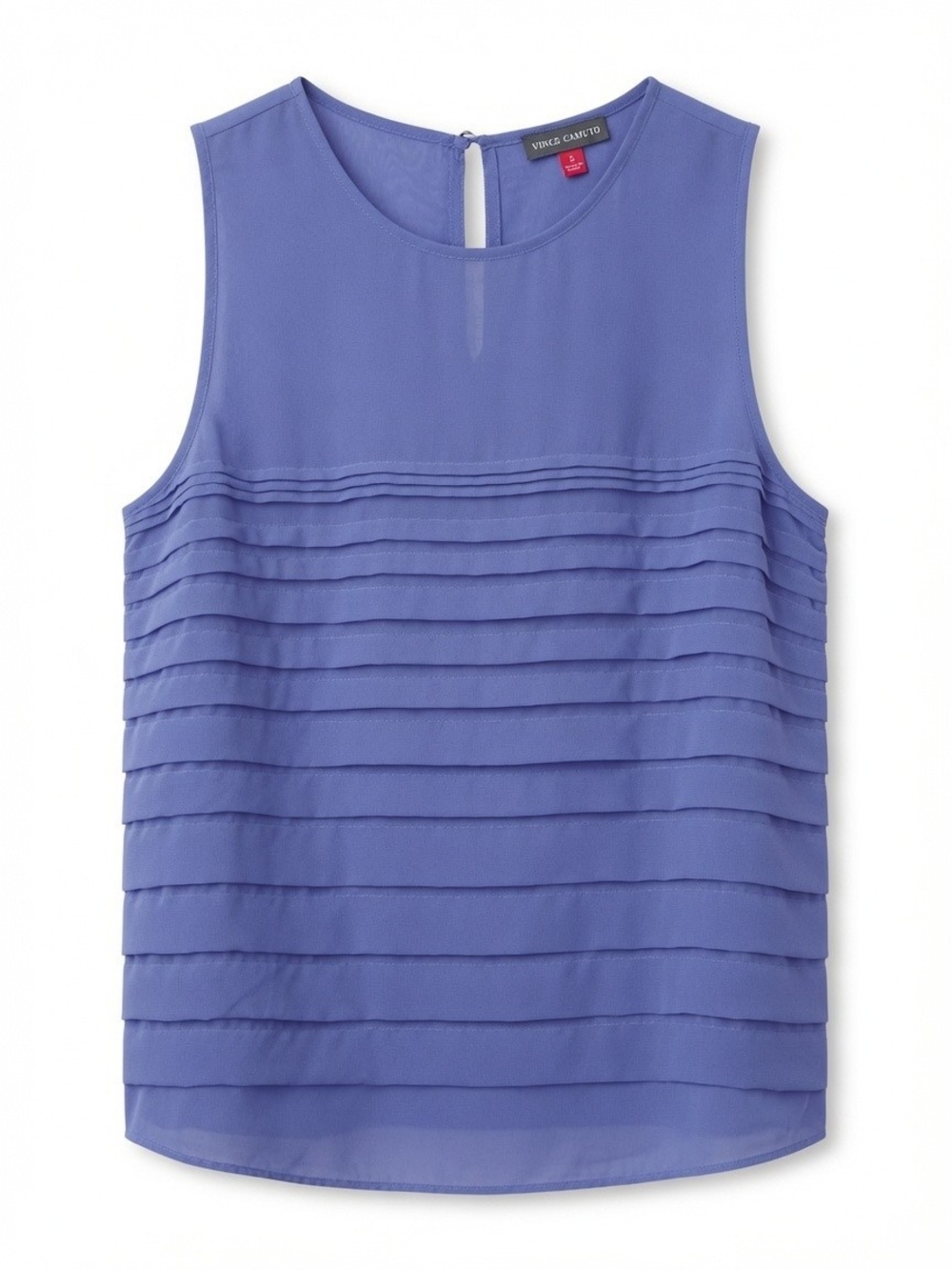 Size S Vince Camuto Sleeveless Pleated Shell Top - Periwinkle Blue